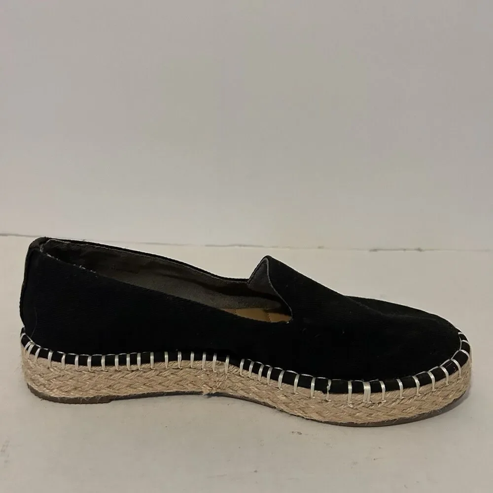 Joie Cara Espadrille Slip On Shoes Black Womens 8 Coastal Cruise Travel Boho